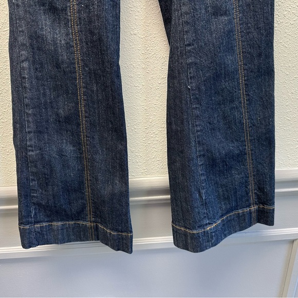 ZCO Dark Blue High Waisted Flare Jeans with Gold Buttons - Picture 3 of 13